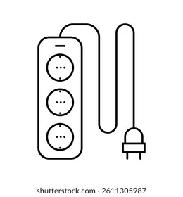 power strip energy conservation line icon vector. power strip energy conservation sign. isolated contour symbol black illustration
