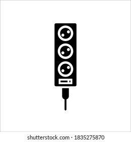 Power Strip Icon With Glyph Style Vector For Your Web Design, Logo, UI.