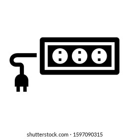 power strip icon isolated sign symbol vector illustration - high quality black style vector icons
