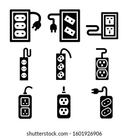 power strip icon isolated sign symbol vector illustration - Collection of high quality black style vector icons
