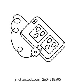 power strip icon with white background vector stock illustration