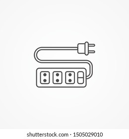 Power strip vector icon sign symbol