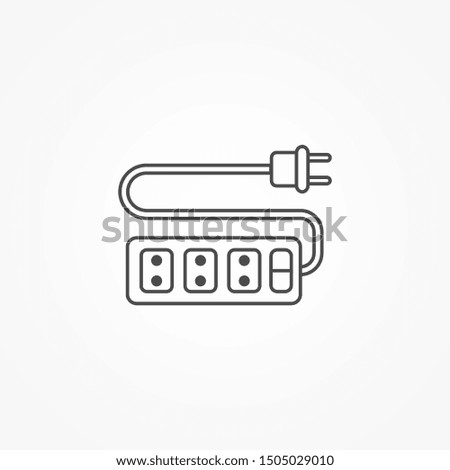 Power strip vector icon sign symbol