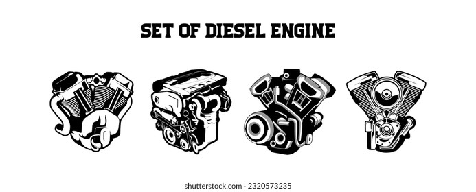 Power stroke diesel engine garage ready made logo template, Diesel engine logo vector workshop automotive