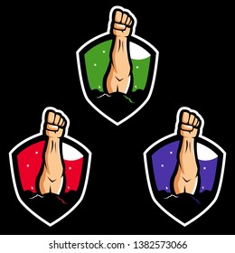 Power Strong Shield Sports Logo