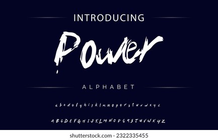 Power Stylish brush painted an uppercase vector letters, alphabet, typeface.