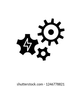 Power supply black icon, vector sign on isolated background. Power supply concept symbol, illustration 