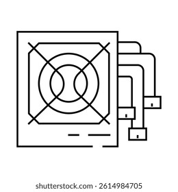 power supply computer line icon vector. power supply computer sign. isolated contour symbol black illustration