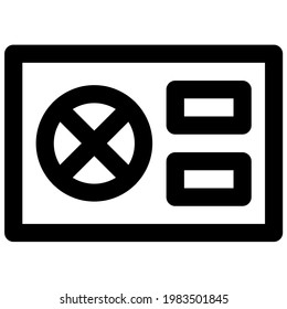 Power Supply for Computer in Outline Icon