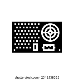 vectores de icono de glifo de ingeniero eléctrico de fuente de alimentación. señal de ingeniero eléctrico de fuente de alimentación. ilustración de símbolo aislado