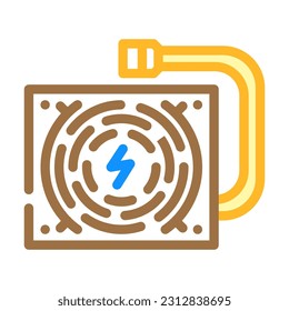 power supply gaming pc color icon vector. power supply gaming pc sign. isolated symbol illustration