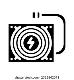 power supply gaming pc glyph icon vector. power supply gaming pc sign. isolated symbol illustration