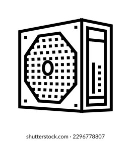 power supply gaming pc line icon vector. power supply gaming pc sign. isolated contour symbol black illustration