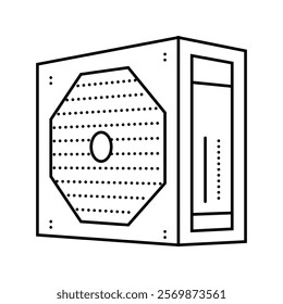 power supply gaming pc line icon vector. power supply gaming pc sign. isolated contour symbol black illustration