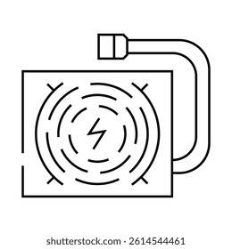 power supply gaming pc line icon vector. power supply gaming pc sign. isolated contour symbol black illustration
