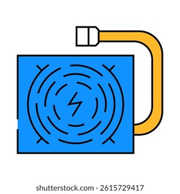 power supply gaming pc line icon vector. power supply gaming pc sign. isolated symbol illustration