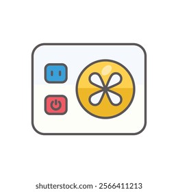 Power Supply icon. Computer hardware icon design. vector graphic