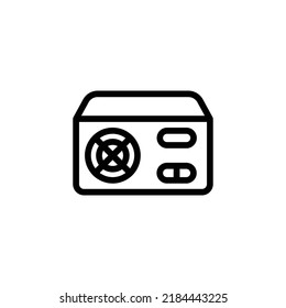 Power Supply Icon. Line Art Style Design Isolated On White Background