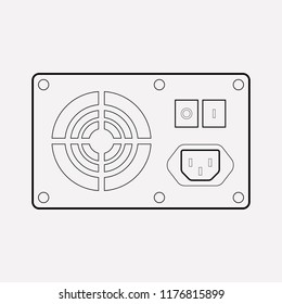 Power supply icon line element. Vector illustration of power supply icon line isolated on clean background for your web mobile app logo design.