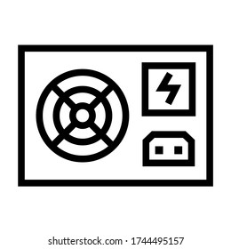 Fuente de alimentación - vector de línea de iconos - iconos de hardware