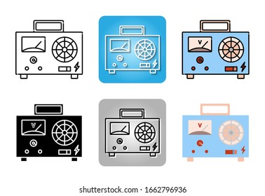 Power supply icon set isolated on white background for web design