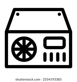 Power supply icon with simple and line style