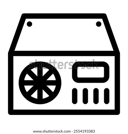 Power supply icon with simple and line style