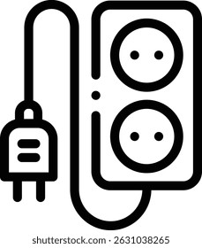 power supply icon. Thin Linear Style Design Isolated On White Background