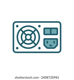 plantilla de diseño vectorial de icono de fuente de alimentación simple y limpia