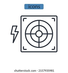 Symbol für Netzteil-Symbole, Vektorelemente für Infografiken