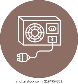 Power Supply line circle icon vector image. Can also be used for web apps, mobile apps and print media.