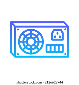 Diseño de iconos de gradiente de línea de fuente de alimentación