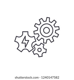 Power supply line icon concept. Power supply vector linear illustration, symbol, sign