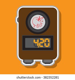 Power Supply tattoo machine icon on a colored background. Tattoo Accessory.