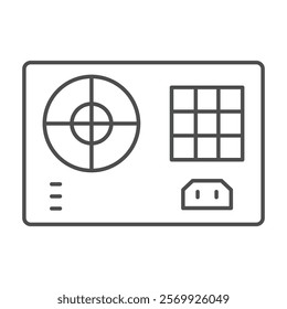Power Supply thinline icon, editable vector icon, pixel perfect, illustrator ai file 