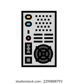 Power-Supply-Tool arbeitet Farbe Symbol Vektor. Arbeitszeichen des Netzteilgeräts. einzelne Symbolillustration