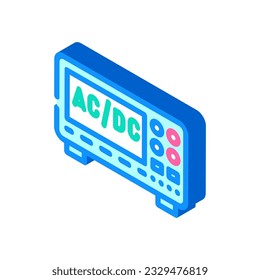 Stromversorgungstool funktioniert isometrische Icon Vektorgrafik. Arbeitszeichen des Netzteilgeräts. einzelne Symbolillustration