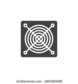 Vektorsymbol der Netzteil-Einheit volles Flachzeichen für mobiles Konzept und Webdesign. Glyph-Symbol für das Netzteil. Symbol, Logo-Abbildung. Vektorgrafik
