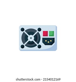power supply vector icon. computer component icon flat style. perfect use for logo, presentation, website, and more. simple modern icon design flat style