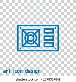 power supply vector icon on an abstract background