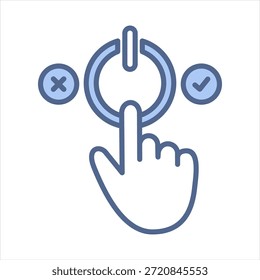 Interruptor de alimentación azul Icon Ilustración vectorial
