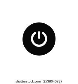 Power switch button with turn on off icons. Silhouette of a power button.