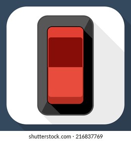 Power switch flat icon with long shadow