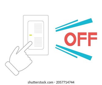 Power switch for fluorescent lamp.　Vector illustration.