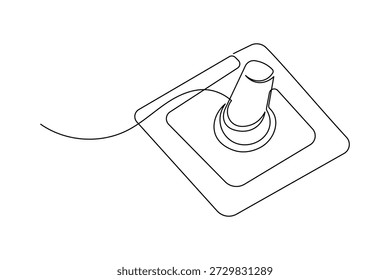 Elemento de palanca de dibujo de una línea continua de icono de interruptor de encendido aislado