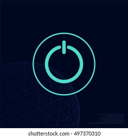 Power switch icon. Flat design vector style.