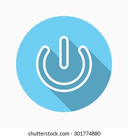 Power switch icon - vector , eps10 (line icon , long shadow)