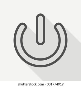 Power switch icon -  vector, eps10 (line icon, long shadow)
