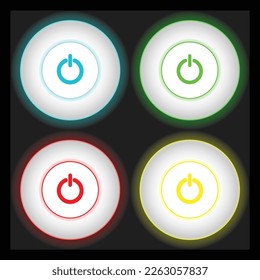 Power Switch icons  vector buttons