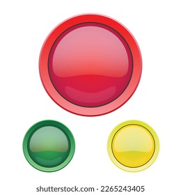 Power Switch icons vector buttons. Colorful push buttons.